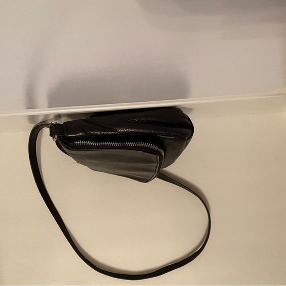 MARGOT BAG CROSSBODY BLACK LEATHER TEXTURED LONG STRAP ZIP AROUND SNAP FLAP - Picture 9 of 16